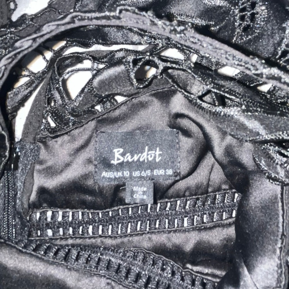 Women's‎ Bardot Black Lace Halter Midi Dress Size US 6/UK 10 - Picture 9 of 10